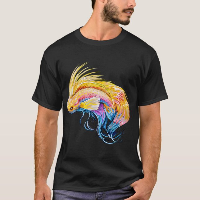 Camiseta Pez Dorado Wrasse Azul (Anverso)