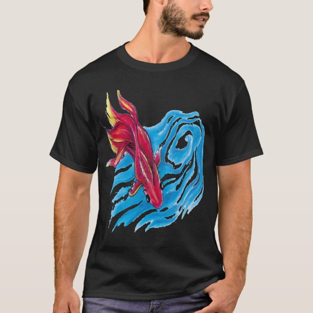 Camiseta Pez en agua de mar. (Anverso)