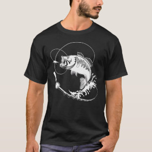 Camiseta Pez En Caña De Pescar Retro Carrete Papá Genial Pe