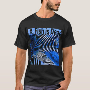 Camiseta Pez en monopatín sobre ilusiones Azul
