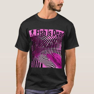 Camiseta Pez en monopatín sobre ilusiones Rosa