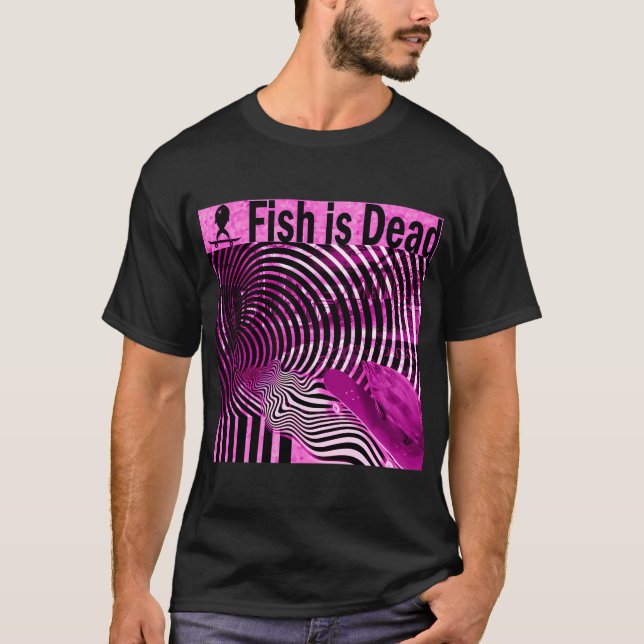 Camiseta Pez en monopatín sobre ilusiones Rosa (Anverso)