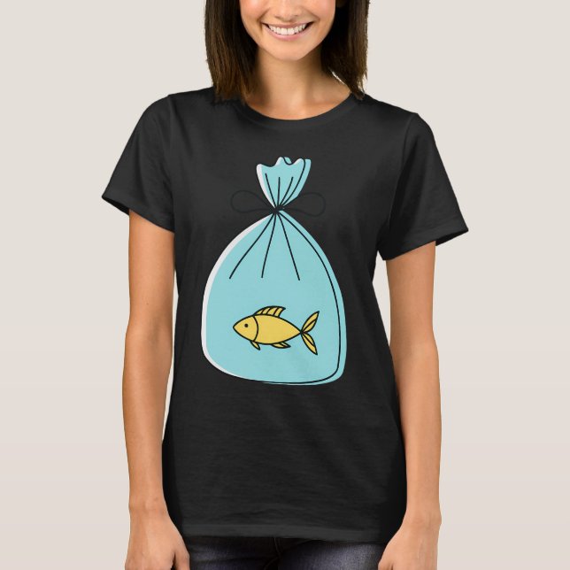 Camiseta Pez en una bolsa de plástico atada (Anverso)
