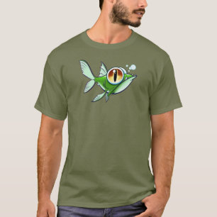 Camiseta PEZ ENOJADO con OJO ROJO por Jeff Willis Art