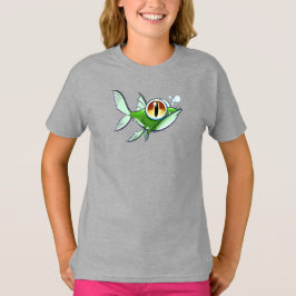 Camiseta PEZ ENOJADO con OJO ROJO por Jeff Willis Art