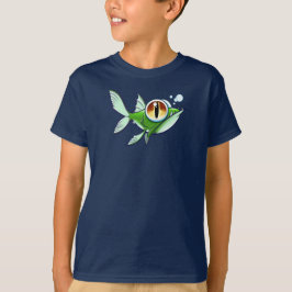 Camiseta PEZ ENOJADO con OJO ROJO por Jeff Willis Art