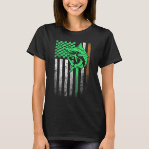 Camiseta Pez Espada de Pesca Bandera Americana Irlandesa St