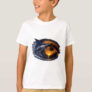 Camiseta Pez Espada Ola de Atardecer – Arte Oceánico Tropic