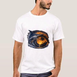 Camiseta Pez Espada Ola de Atardecer – Arte Oceánico Tropic