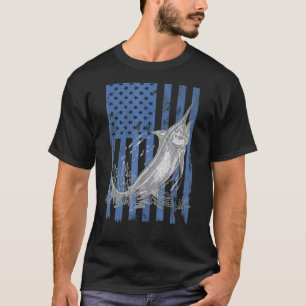 Camiseta Pez Espada Pesca Bandera Americana Pesca de Alta M