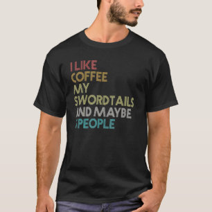 Camiseta Pez Espadas Café Acuario Texto Vintage Retro