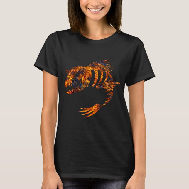 Camiseta Pez esqueleto en llamas (Anverso)