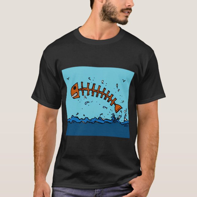 Camiseta Pez esqueleto volador (Anverso)