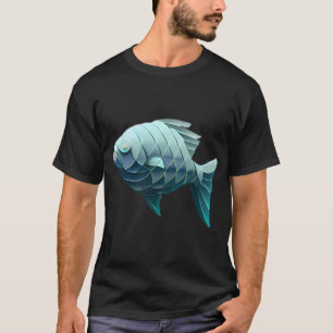 Camiseta Pez estético en estilo geométrico