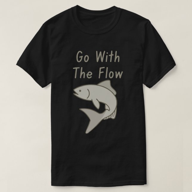 Camiseta Pez Fluye Con La Corriente (Diseño del anverso)