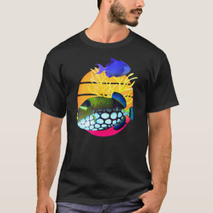 Camiseta Pez gatillo payaso Pez gatillo niger Agua salada a