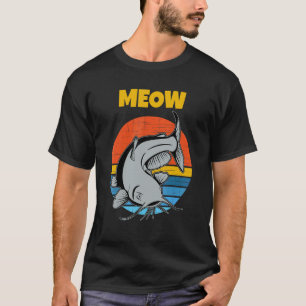 Camiseta Pez gato Atardecer Retro  Maullido Pez gato