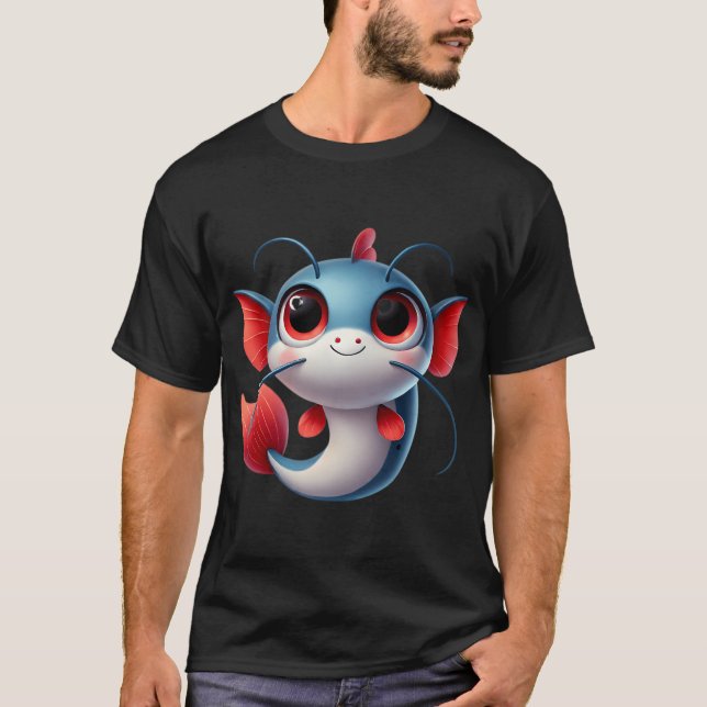 Camiseta Pez Gato de Cola Roja Adorable (Anverso)
