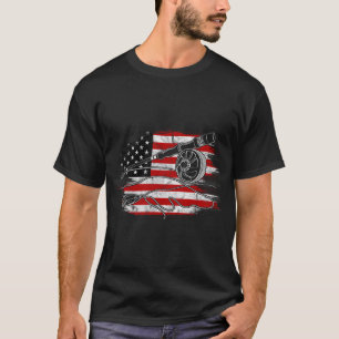 Camiseta Pez Gato de Pesca del 4 de Julio Bandera de EE. UU