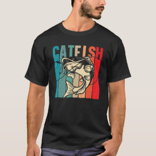 Camiseta Pez Gato Retro Pesca de Siluro Pesca en Agua Dulce
