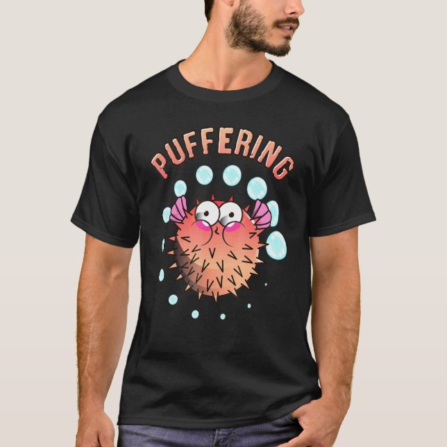 Camiseta Pez globo adorable que sufre (Anverso)
