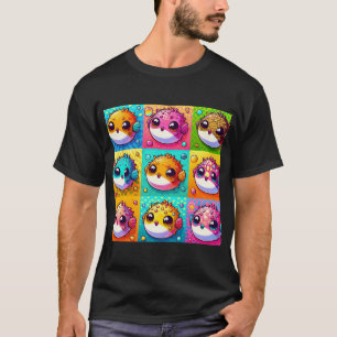 Camiseta pez globo de arte pop