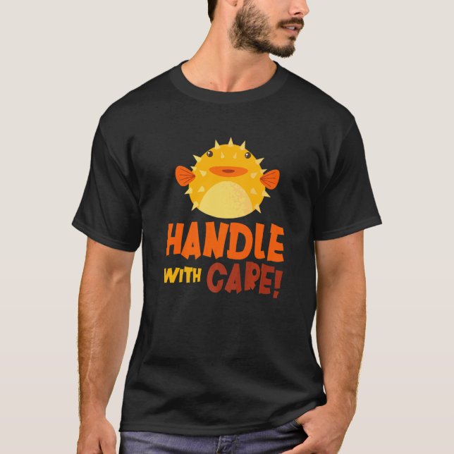 Camiseta Pez Globo Frágil Pez Globo De Cuidado (Anverso)