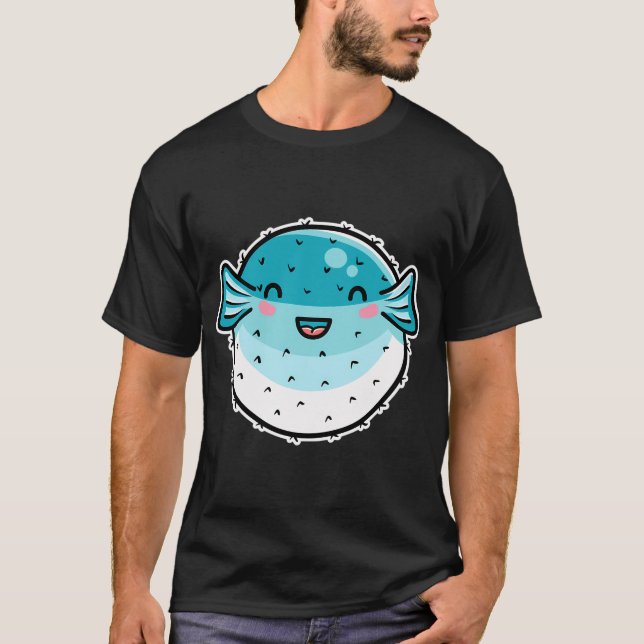 Camiseta Pez globo kawaii lindo (Anverso)