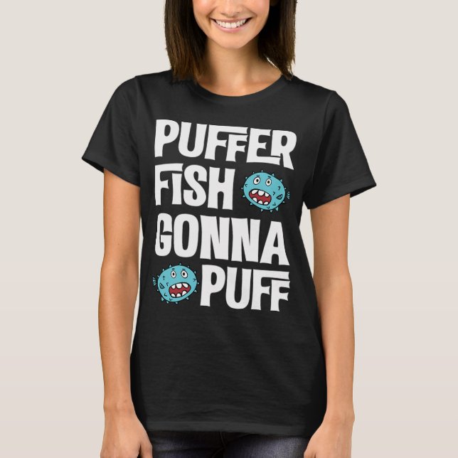 Camiseta pez globo va a inflar pez globo (Anverso)