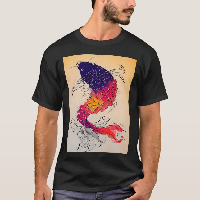 Camiseta Pez grande y colorido (Anverso)
