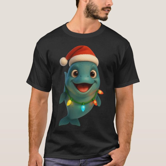 Camiseta Pez Haikouichthys de Navidad (Anverso)