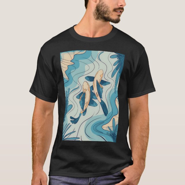 Camiseta Pez koi azul (Anverso)