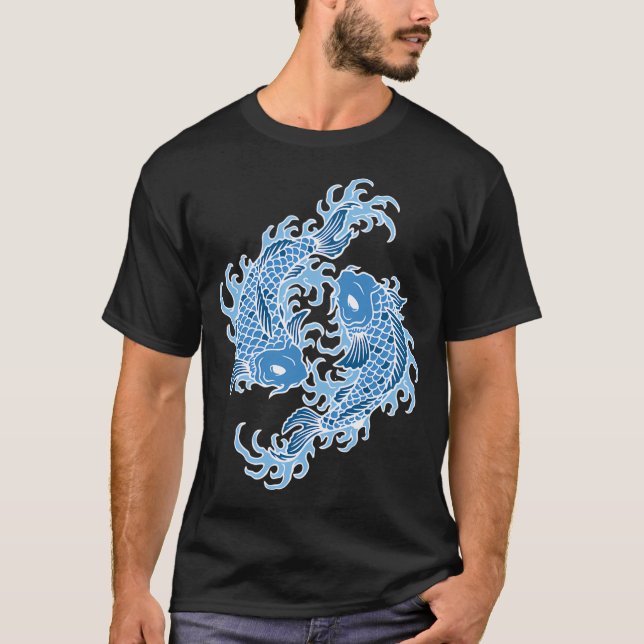 Camiseta Pez Koi Azul (Anverso)