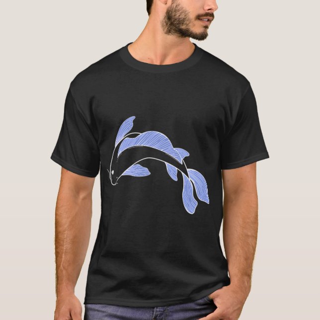 Camiseta Pez koi - azul (Anverso)