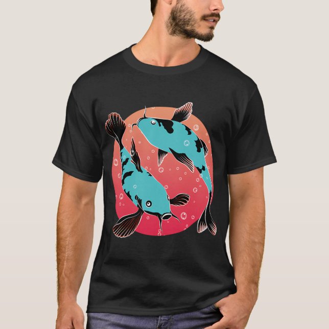 Camiseta Pez koi azul japonés (Anverso)