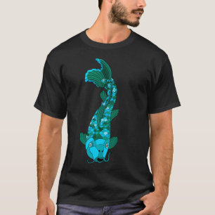 Camiseta Pez koi azul y verde