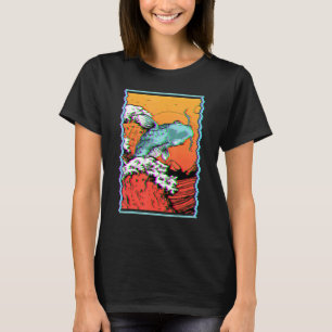 Camiseta Pez Koi Carpa Pesca Japonesa Gran Ola Fuera De Kan
