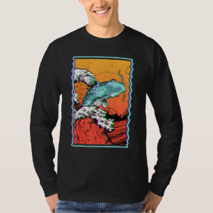 Camiseta Pez Koi Carpa Pesca Japonesa Gran Ola Fuera De Kan