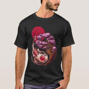 Camiseta Pez Koi Carpa Yin Yang Árbol Bonsái Luna Arte Asiá