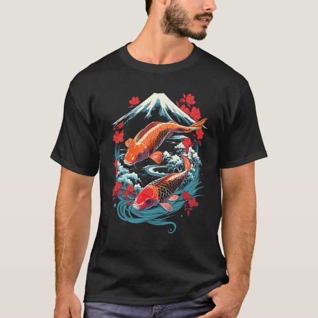 Camiseta Pez Koi en Jardín Zen (Anverso)