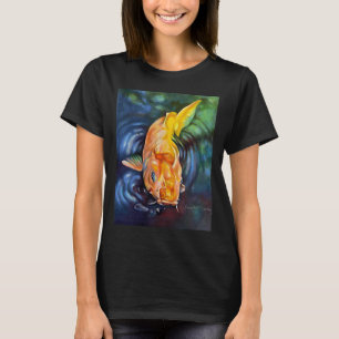 Camiseta Pez Koi en un marcador de estanque Arte por Elizab