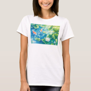 Camiseta Pez Koi Entre Cojines de Nenúfar