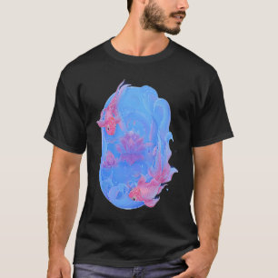 Camiseta Pez Koi Flor de Loto Nenúfar Chino Feng Shui