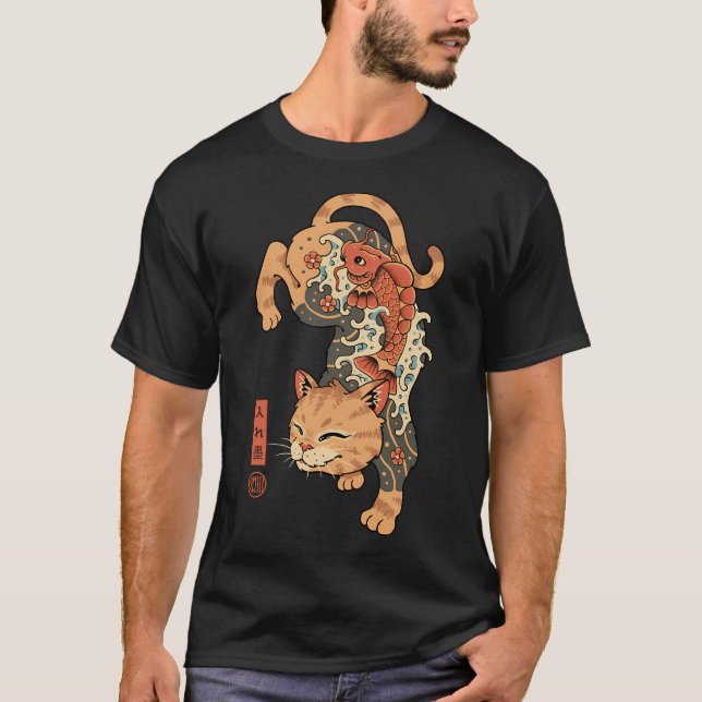 Camiseta Pez Koi Gato Irezumi (Anverso)