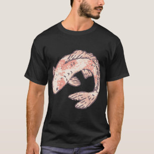 Camiseta Pez Koi, ilustración pastel de koi con escamas sua