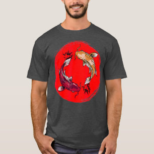 Camiseta pez koi Japón yando yang con bambú japonés
