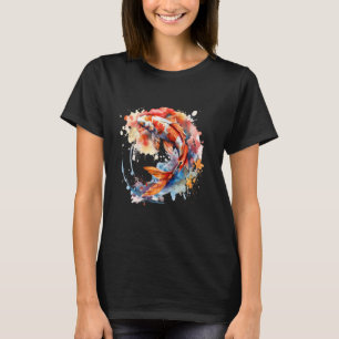 Camiseta Pez Koi Japonés Carpa Koi Pez Acuarela Carp Asiáti