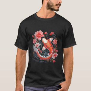 Camiseta Pez Koi Japonés Nishikigoi Pez Pizarra Negra