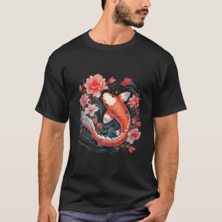 Camiseta Pez Koi Japonés Nishikigoi Pez Pizarra Negra