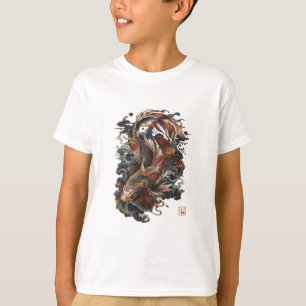 Camiseta Pez Koi Japonés   Tatuaje Japonés Tradicional